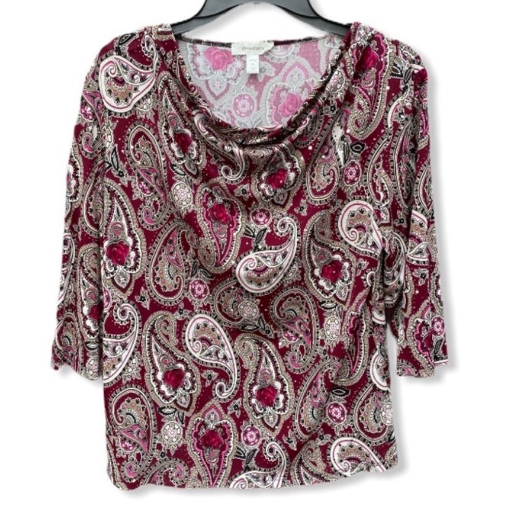 DressBarn Petite Paisley Top